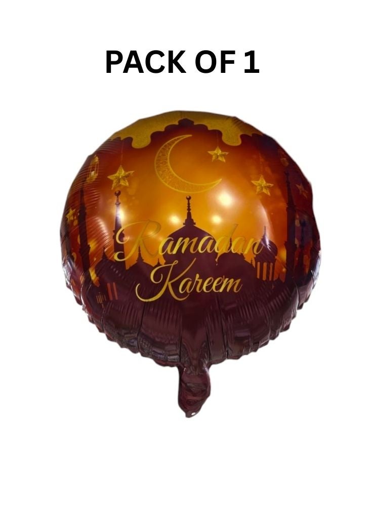 Ramadan Kareem Foil Balloon Pack of 1 – Golden Mosque Design Festive Decoration